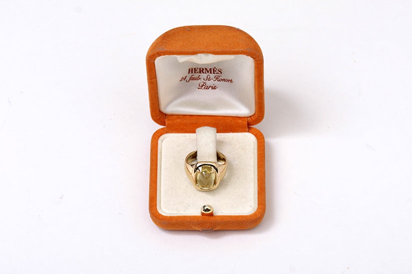 Hermes Sugarloaf Citrine Gold Ring