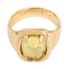 Hermes Sugarloaf Citrine Gold Ring