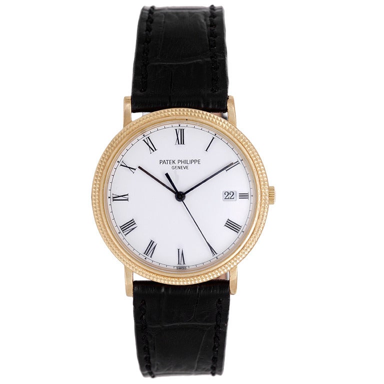 Patek Philippe Yellow Gold Calatrava Quartz Wristwatch Ref 3944J