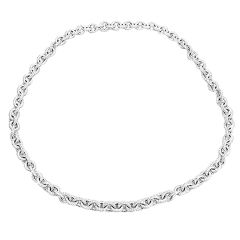 Pave Diamond Link Style White Gold Necklace apx. 35 carats