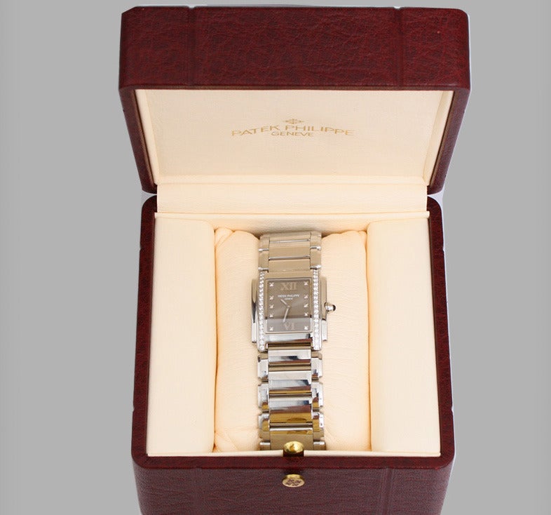 Patek Philippe Lady's Stainless Steel and Diamond Twenty-4 Bracelet Watch Ref 4910/10A In New Condition In Dallas, TX