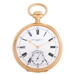 Vintage Patek Philippe Rare Yellow Gold Chronometro Gondolo Open Face Pocket Watch