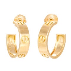 Cartier Yellow Gold Love Collection Motif Earrings Ref: B8022500