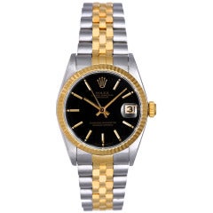 Rolex Stainless Steel and Yellow Gold Datejust Wristwatch Ref 6827F