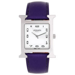 Hermes Lady's Stainless Steel H Hour Quartz Wristwatch