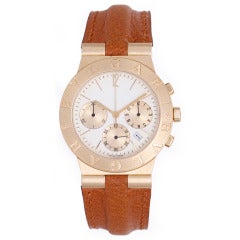 Bulgari Yellow Gold Diagono Chronograph Wristwatch