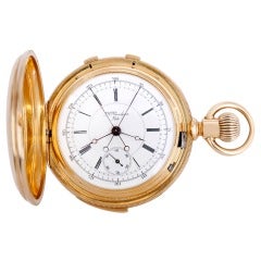 L. C. Grandjean Yellow Gold Minute Repeater Split-Second Chronograph Pocket Watch