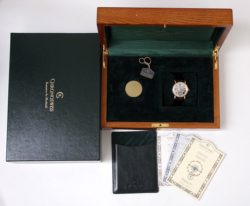 Men's Chronoswiss Rose Gold Regulateur Tourbillon Wristwatch