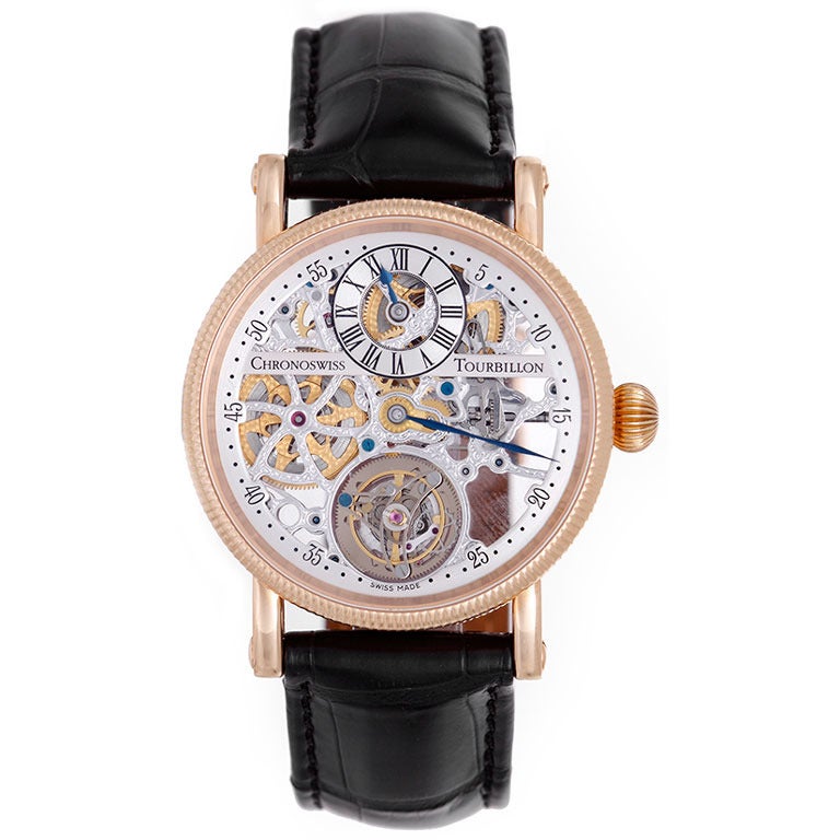 Chronoswiss Rose Gold Regulateur Tourbillon Wristwatch