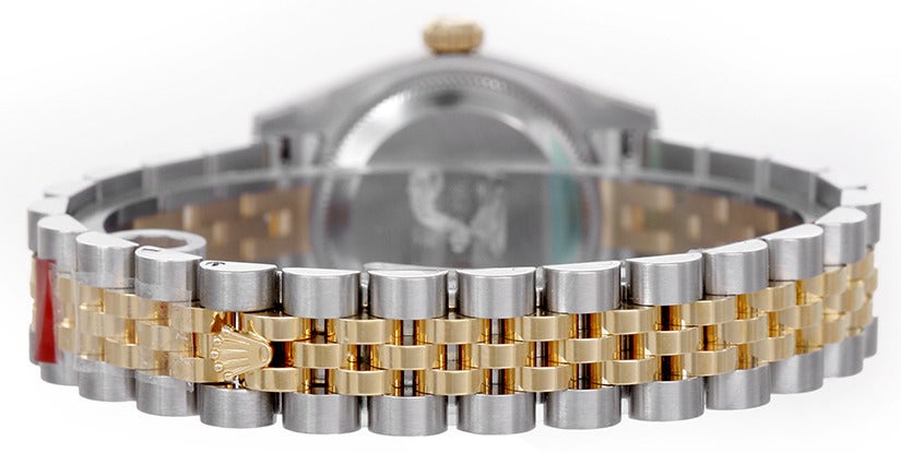 Rolex Lady's Stainless Steel and Yellow Gold Datejust Wristwatch with Diamond Dial Ref 179173