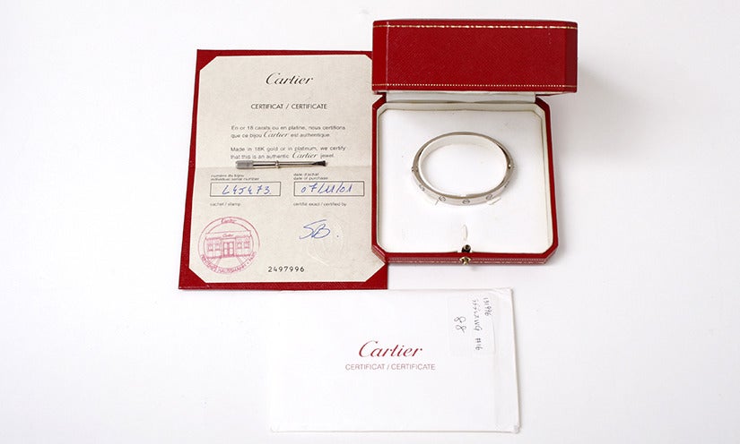 Cartier Love Bracelet White Gold with Box Papers and Screwdriver In Excellent Condition In Dallas, TX