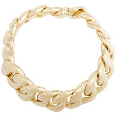 Alluring  Yellow Gold Reversible Chain Link  Bracelet