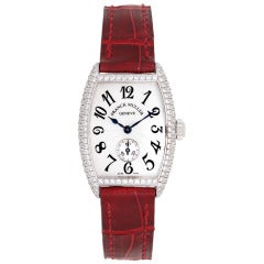 Franck Muller Lady's White Gold and Diamond Cintree Curvex Wristwatch
