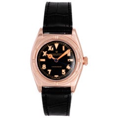 Vintage Rolex Rose Gold Bubbleback Wristwatch circa 1945