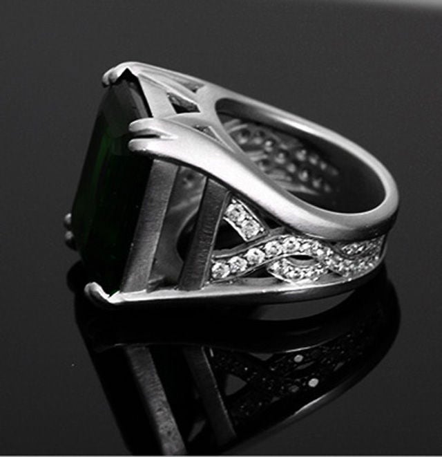 Women's Kieselstein-Cord Platinum Green Tourmaline Cocktail Ring