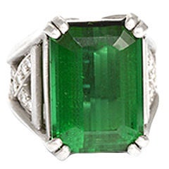 Kieselstein-Cord Platinum Green Tourmaline Cocktail Ring