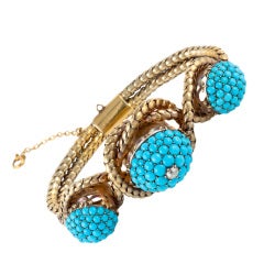/garrard & Co. Antique Turquoise Gold Bracelet 12