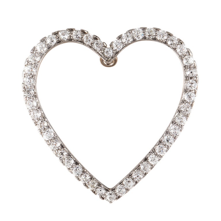 Diamond Heart Pin and Pendant at 1stdibs