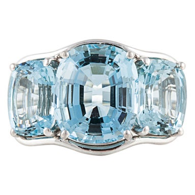 Verdura Aquamarine Three Stone Ring at 1stDibs verdura three