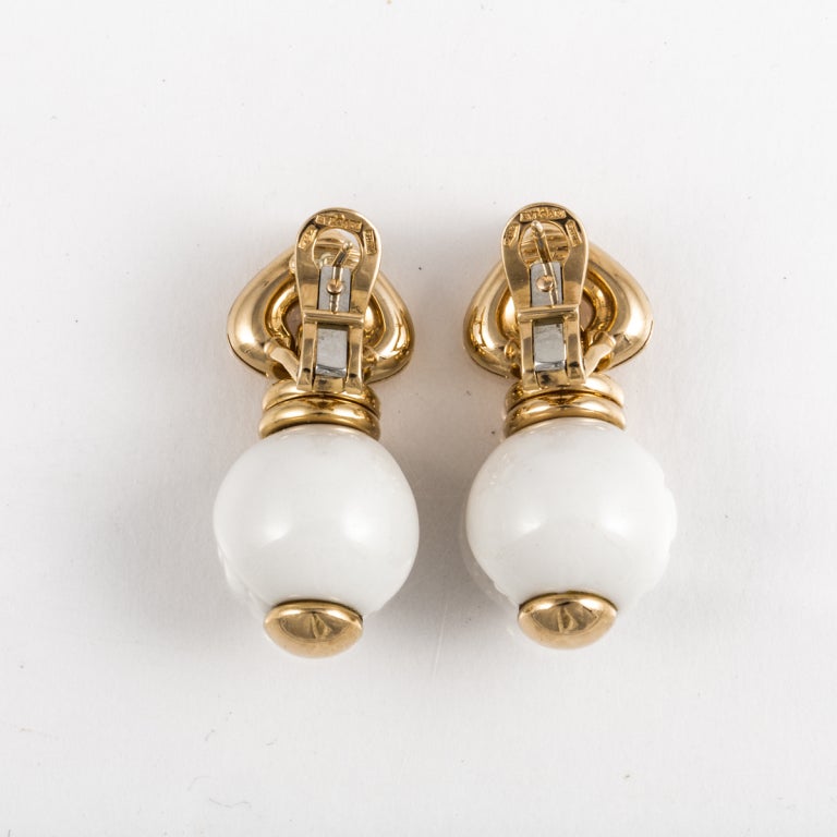 Bulgari Porcelain Gold Earrings