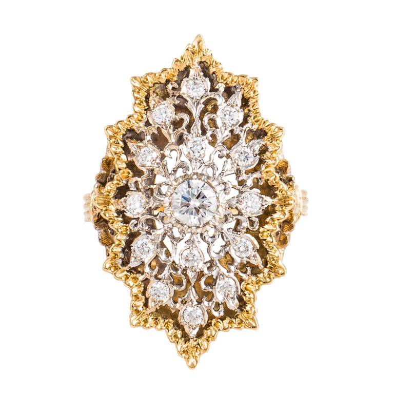 Buccellati Diamond and Two-Tone Gold Ring