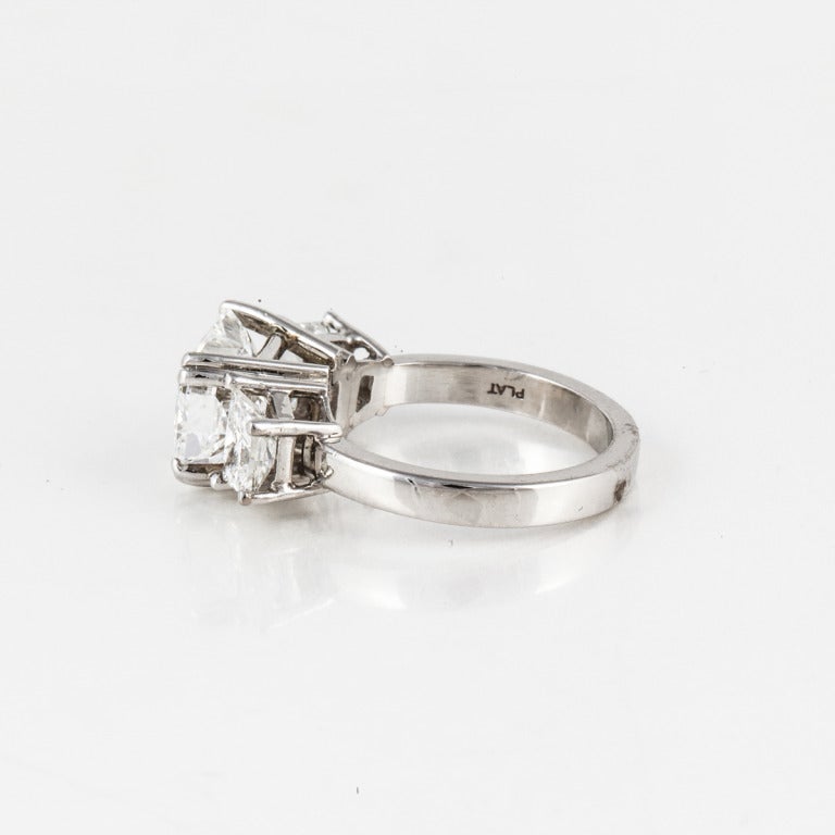 Radiant Cut Diamond and Platinum Engagement  Ring  For Sale  