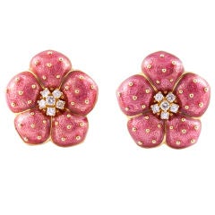 HIDALGO Enamel & Diamond Gold Earrings