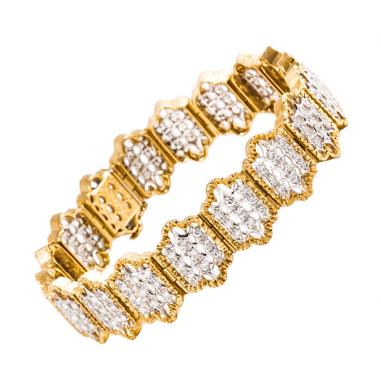 Buccellati 18K Two-Tone Gold Diamond Bracelet