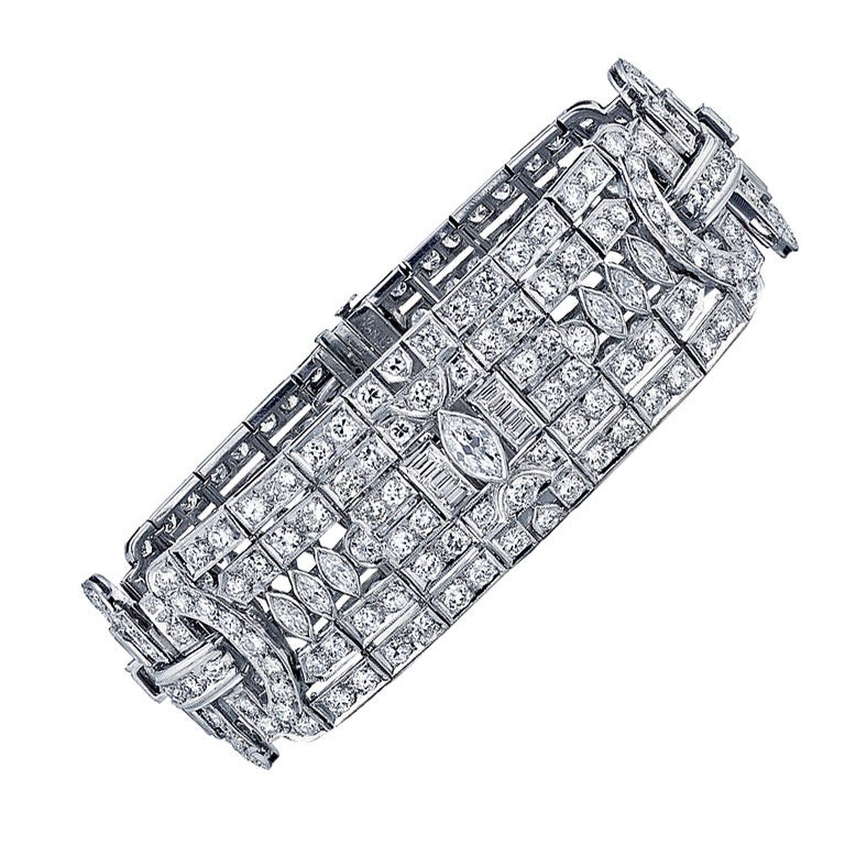 1920's Van Cleef & Arpels Diamond  Platinum Bracelet.