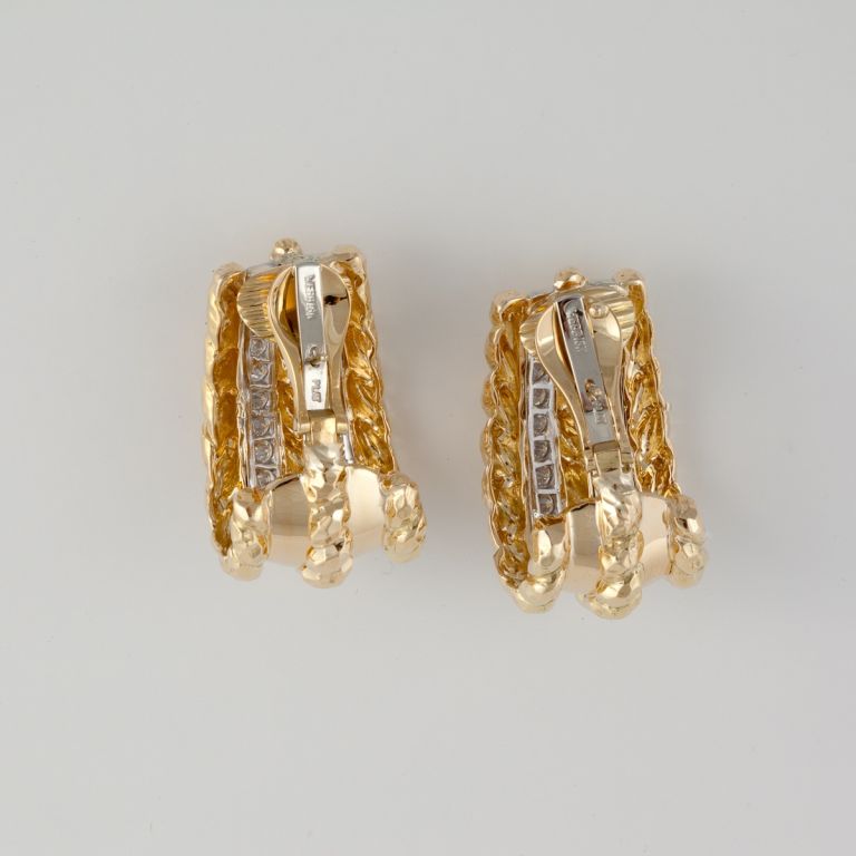 Women's DAVID WEBB Diamond Yellow Gold Earrings