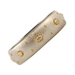 BUCCELLATI Diamond Gold Cuff Bracelet