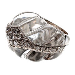 DAVID WEBB Rock Crystal & Diamond Cocktail Ring 8