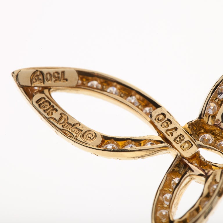 Women's Henry Dunay Diamond Yellow Gold Cross Necklace