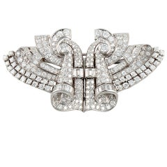 Art Deco Platinum & Diamond Clips / Pin 2