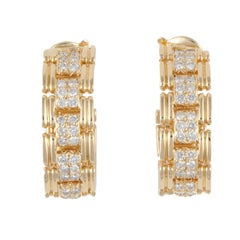 O.J. Perrin 18K Yellow Gold Diamond Hoop Earrings