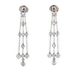 TIFFANY & CO Diamond and Platinum Pendant Earrings