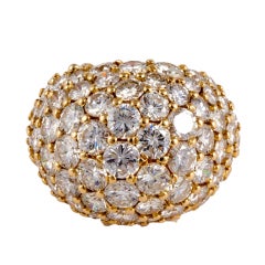 Diamond Pave Yellow Gold Dome Ring 10