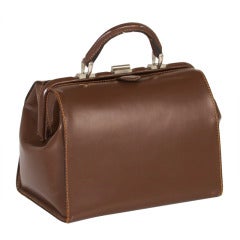 Vintage Gucci brown leather doctor bag