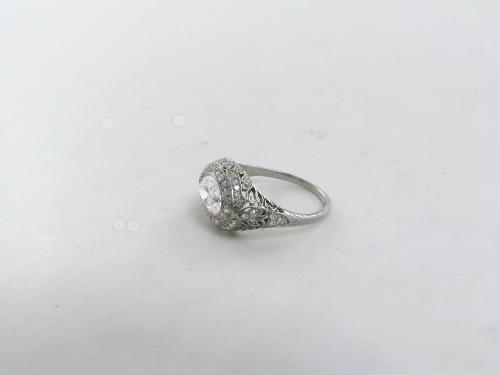 Art Deco A stunning platinum and diamond engagement ring.