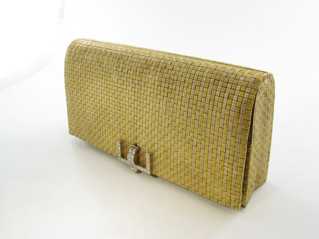 TIFFANY & CO. Gorgeous Woven Gold and Diamond Clutch