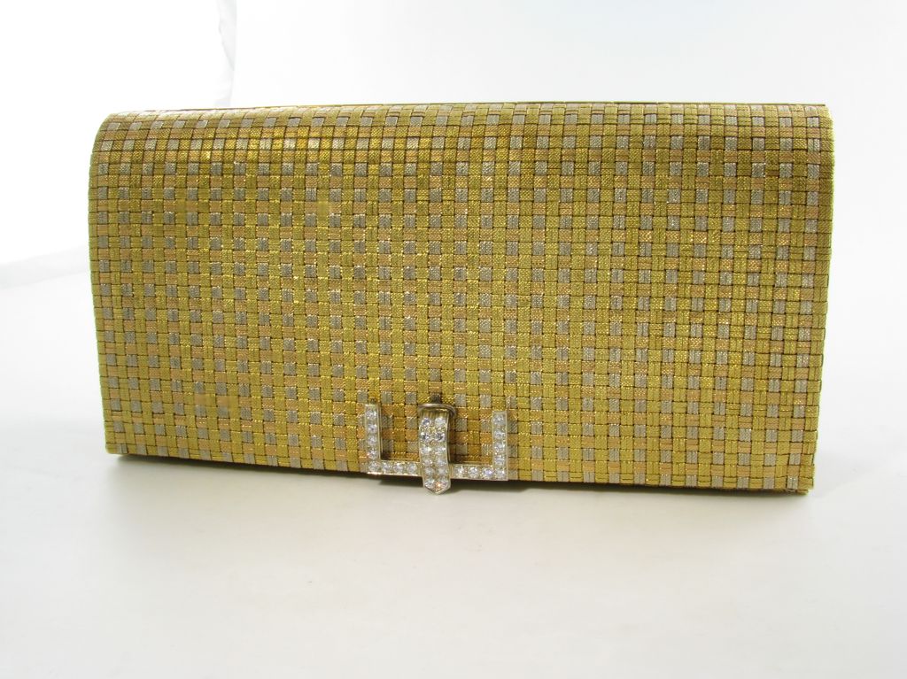 TIFFANY & CO. Gorgeous Woven Gold and Diamond Clutch 1