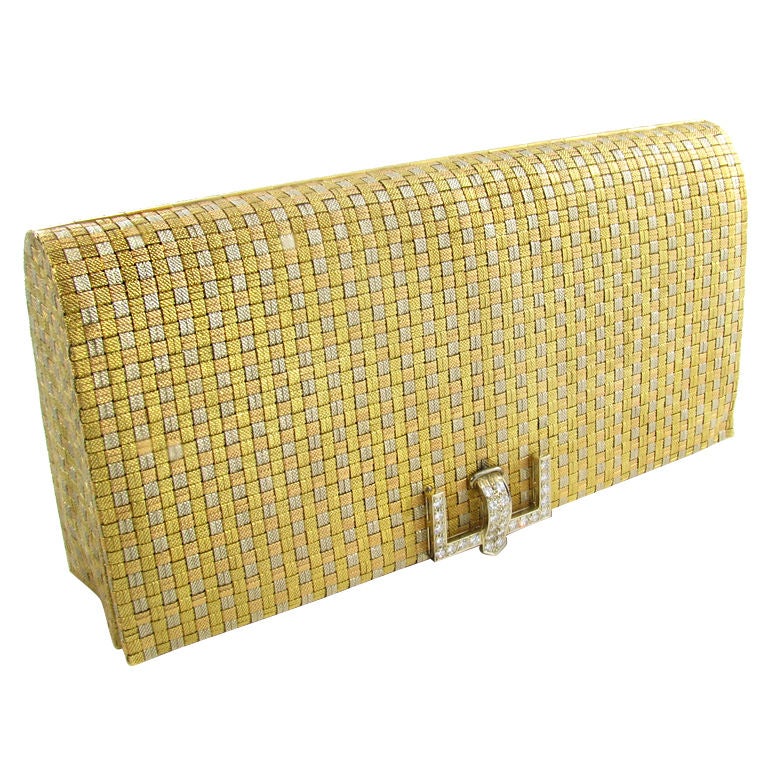 TIFFANY & CO. Gorgeous Woven Gold and Diamond Clutch