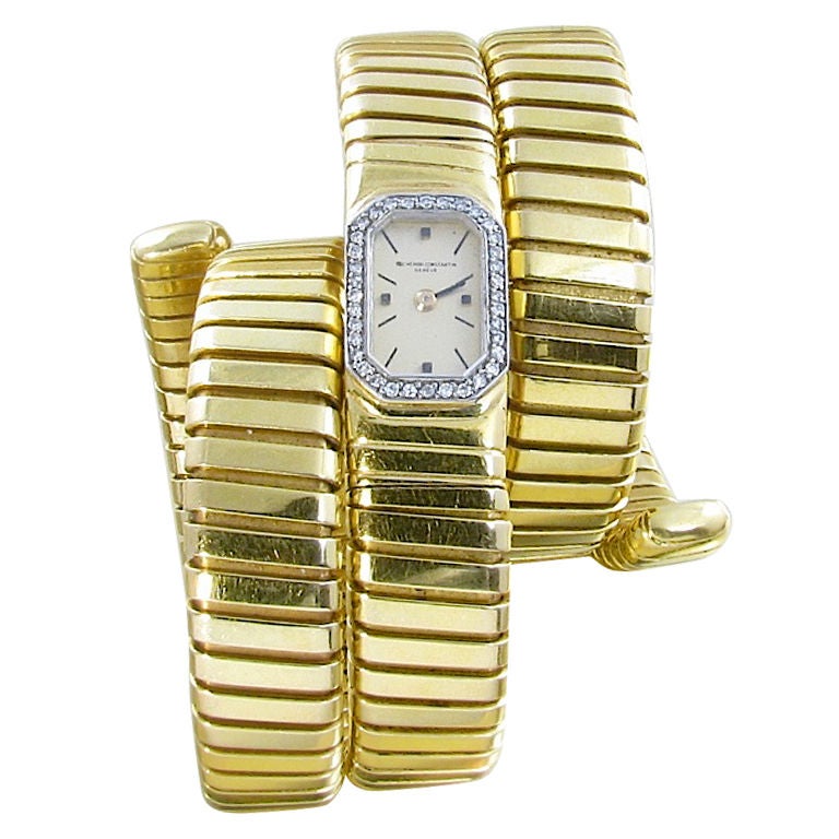 BULGARI Gold and Diamond Tubogas Ladies Wristwatch