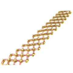 ILLARIO Chic Pink Tourmaline, Diamond and Yellow Gold Bracelet