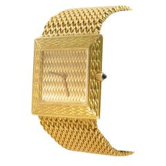Vintage BOUCHERON Yellow Gold Woven Gold Wristwatch