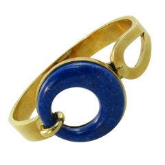 PUIG DORIA Chic Lapis Lazuli and Gold Bracelet.