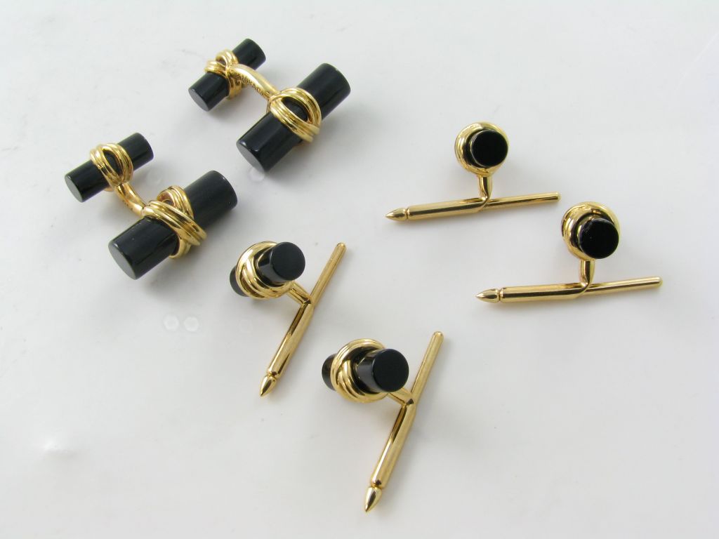 TIFFANY & CO. Onyx and Gold Dress Set.