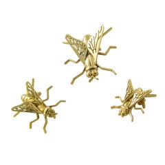 BOUCHERON Yellow Gold Fly Brooches