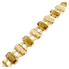 A Chic Rose Gold, Yellow Gold and Citrine Bracelet.