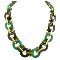 A stunning Cipullo gold, black and green onyx necklace